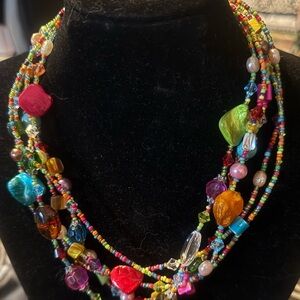 Vibrant Multicolor Beaded Necklace